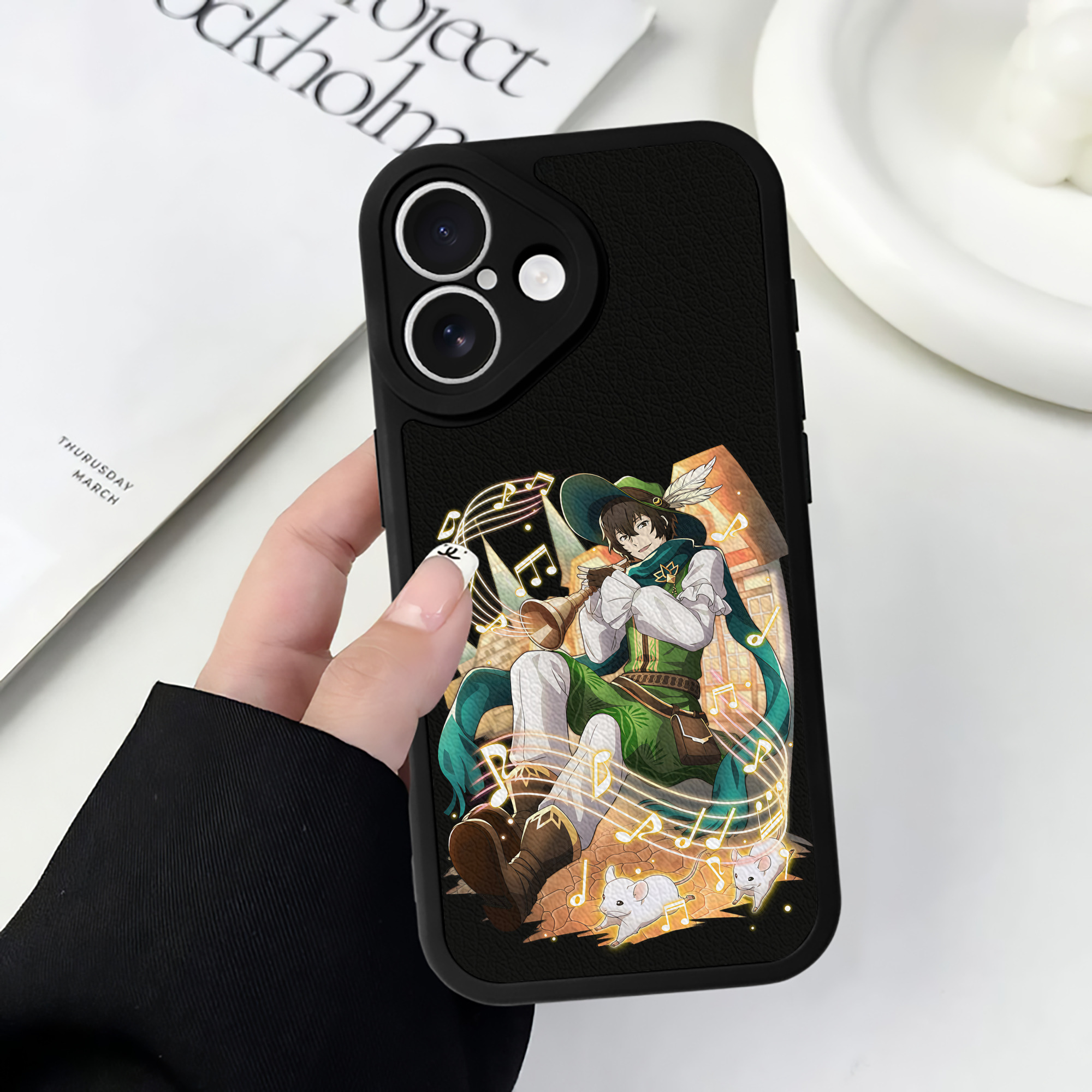 （画像用） 文豪ストレイドッグス Bungo Stray Dogs 【iPhone 16シリーズ対応】シリコンスマホケース（レザー調） 材質：シリコン